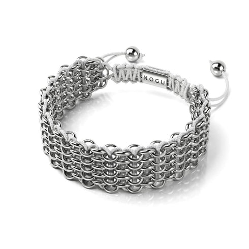 Weiße Nashorn-Glieder | Deluxe Kismet Armband | Weiß x Silber